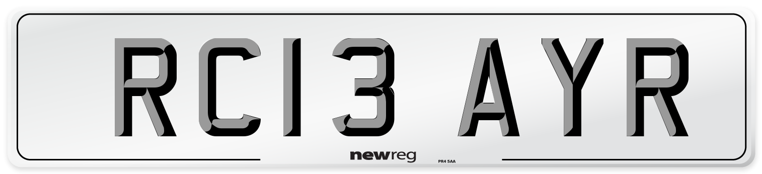 RC13 AYR Number Plate from New Reg